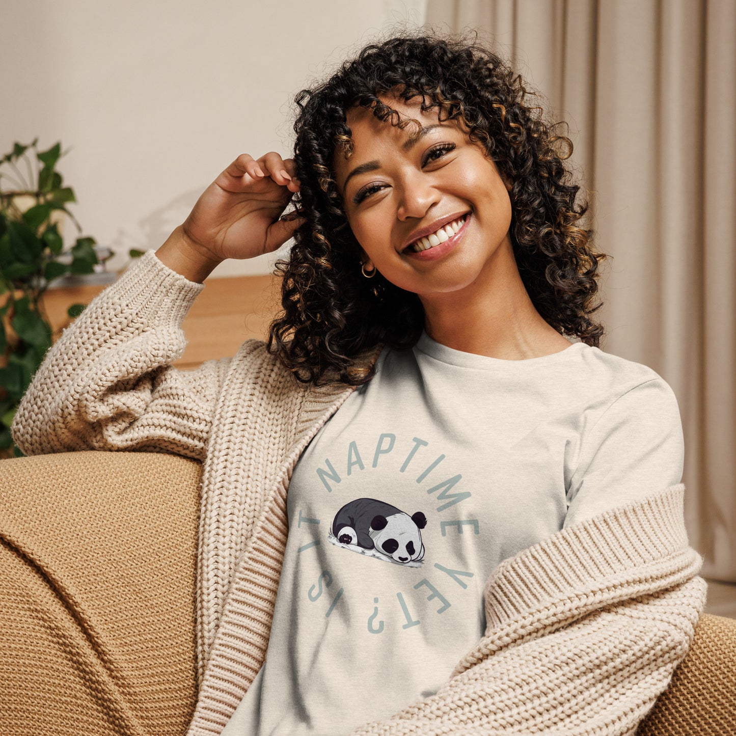 FUNNY PANDA NAPTIME YET? Women's Relaxed T-Shirt